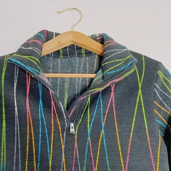 Spyder Black Neon Lines Fleece Quarter Zip Women's Size M - Picture 3 of 7